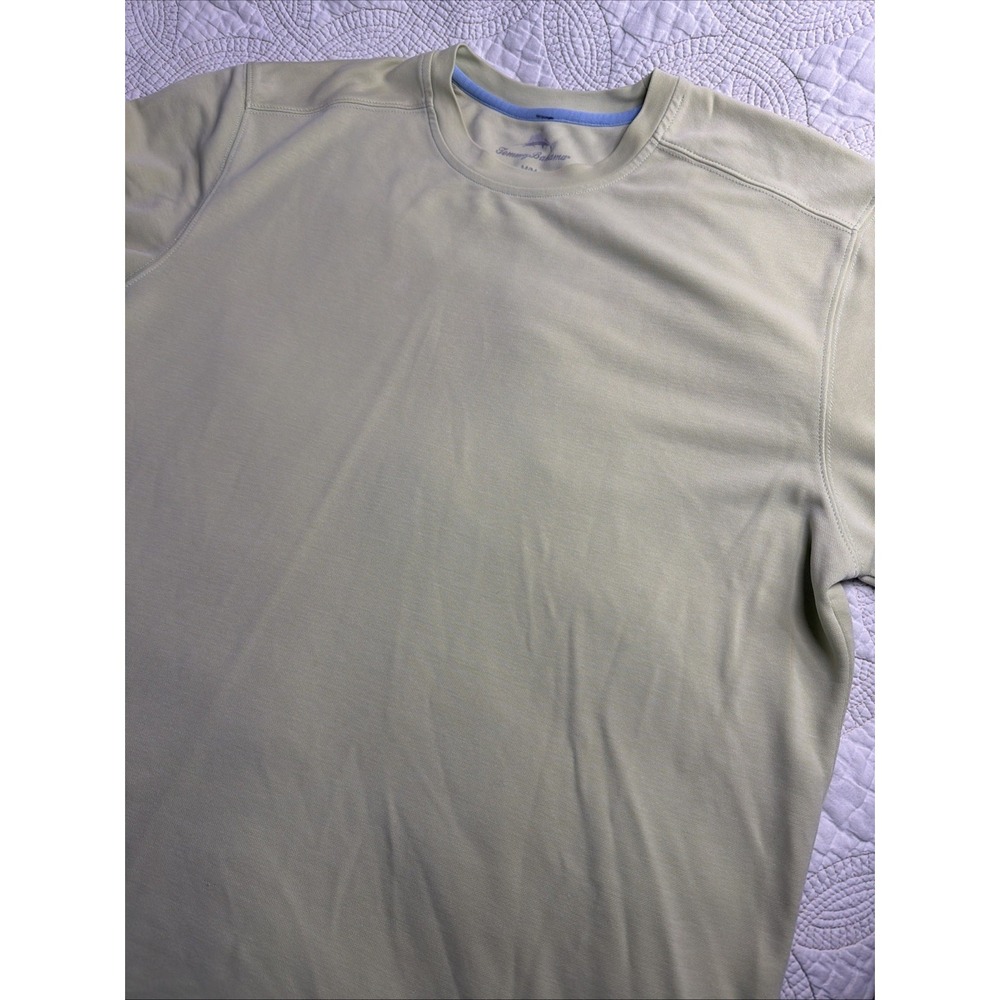 Tommy Bahama Mens Lime-Yellow Tencel Lyocell Blend Short Sleeve T-Shirt Size M